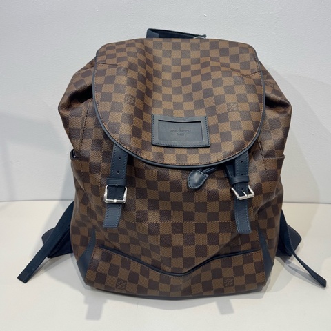 Louis Vuitton 路易威登Runner棕棋盤格雙肩背包，寬肩帶大容量帆布拼皮書包背包雙肩包  尺寸約：28x40x13cm