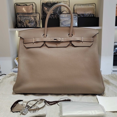閒置新原膜Hermes愛馬仕birkin40，灰色Togo皮，銀扣，40cm大尺寸