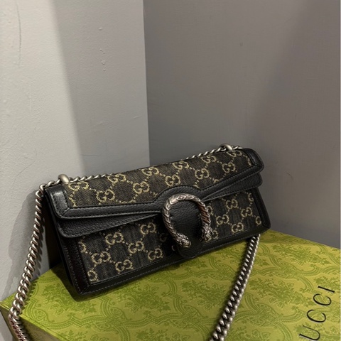 Gucci Dionysus 酒神包 小號 滿版黑牛仔｜Classic Trend CT精品｜台北東區實體