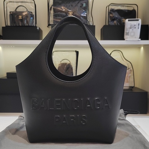 Balenciaga 巴黎世家Mary Kate白色浮雕Logo菜篮子小号