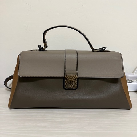 Bottega Venet BV 寶緹嘉 葆蝶家 大象灰撞色牛皮編織背帶手提包 肩背包 斜背包 斜挎包 兩用包 凱莉包 Piazza