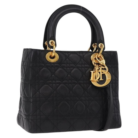 Christian Dior Canage 手袋，羊皮材質，黑色，金色，正品 yk20628SAM