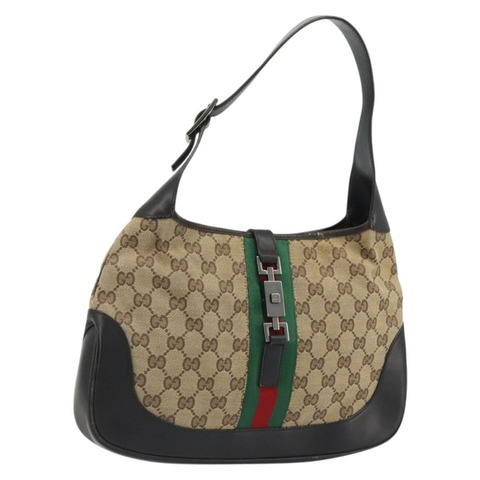 GUCCI GG帆布Jackie Webb Sherry系列手提包 米色 銀色 001 3306 正品 192743V