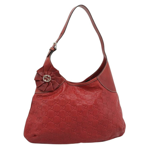 GUCCI GG帆布Guccissima Trophy包，皮革紅色金色，貨號189829，正品編號192196V