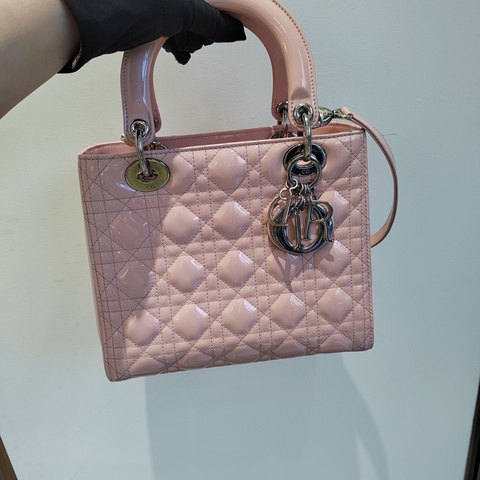 Dior 迪奧戴妃五格 漆皮 粉色 少女心粉色包包