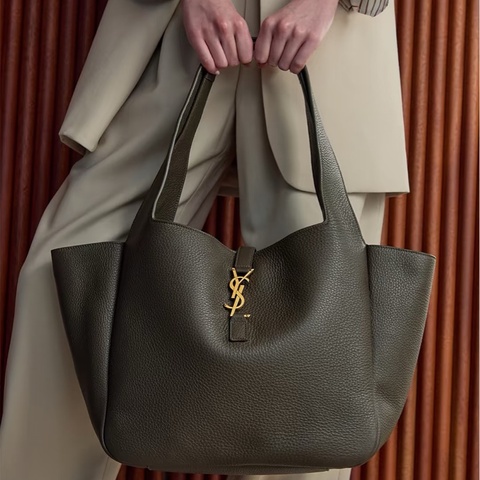 ✨YSL｜BEA系列 麝香色金扣 托特包｜大號｜98新2023年