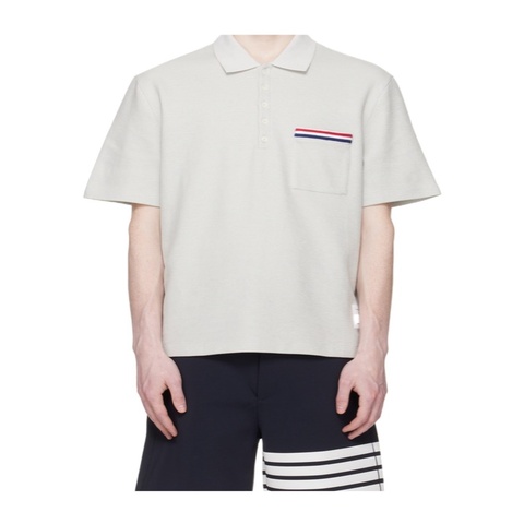 Thom Browne 男士 短袖口袋 Polo 衫0 1 2 3 4碼