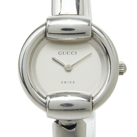 Gucci 女士石英手鐲腕錶 1400L 銀色錶盤不鏽鋼錶殼