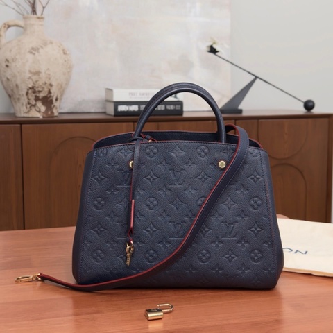 【威選精品｜Louis Vuitton Montaigne MM 蒙田中號全皮壓花手提肩背包】