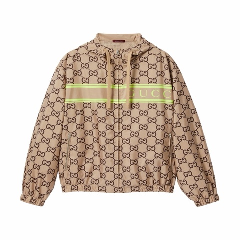 Gucci 男士 GG印花連帽休閒夾克IT-46 IT-48 IT-50 IT-52碼