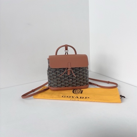Goyard戈雅 Alpin mini焦糖色老花迷你雙肩包