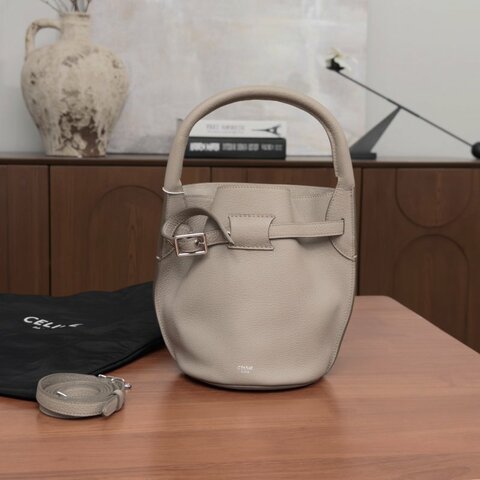 CELINE 大象灰銀扣Big Bag Nano 手提肩背斜背包 15*20*15 98新配件塵袋
