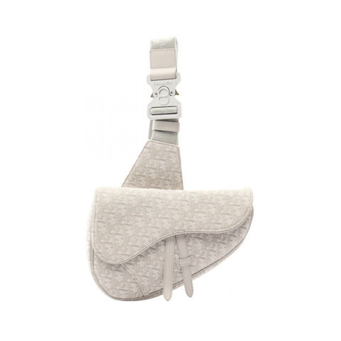 Dior SADDLE Oblique 腰包斜背包 1ADPO093YZY 帆布 白色 二手 男士