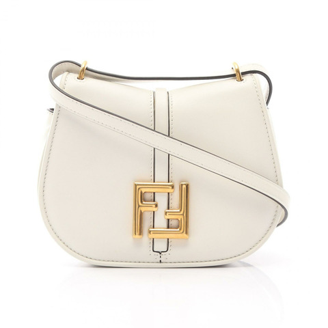 FENDI C'mon 小號肩斜背包 8BS082 AQ0L F1550 皮革 白色 二手
