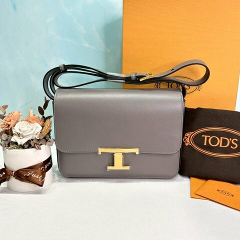 TOD'S T Timeless皮革掀蓋斜背包