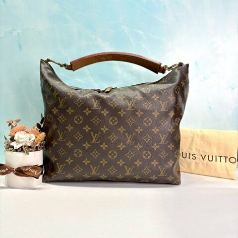 LV Sully MM老花手提肩背包