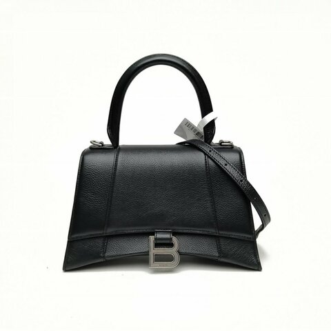 BALENCIAGA Hourglass沙漏S碼黑色牛皮肩背包
