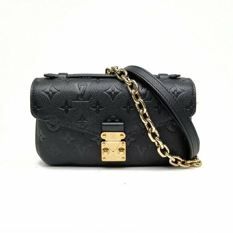 LOUIS VUITTON MetisPochette橫版郵差包牛皮金扣晶片老花壓紋肩背包