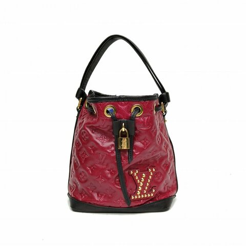 LOUIS VUITTON 紫色牛皮金扣秀款Noe二合一水桶包肩背包