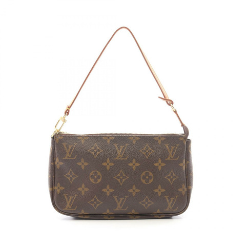 路易威登 Pochette Accessoires Monogram 手提包 M51980 PVC塗層帆布皮革棕色二手女士