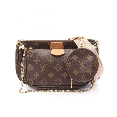 路易威登 Multi Pochette Accessoires 單肩包 M44840 Monogram 粉紅二手