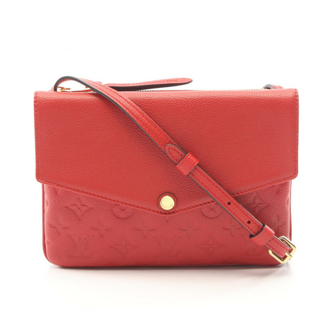 路易威登 Twice 肩背包 M50259 Monogram empreinte 皮革 Cerise 二手