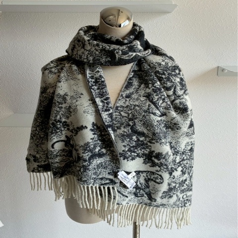 Dior 叢林圖羊毛圍巾🧣