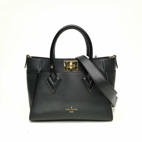 LOUIS VUITTON ONMYSIDE小號黑色牛皮晶片肩背包