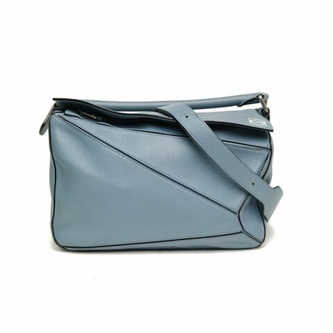 LOEWE Puzzle29幾何包中號藍色牛皮肩背包