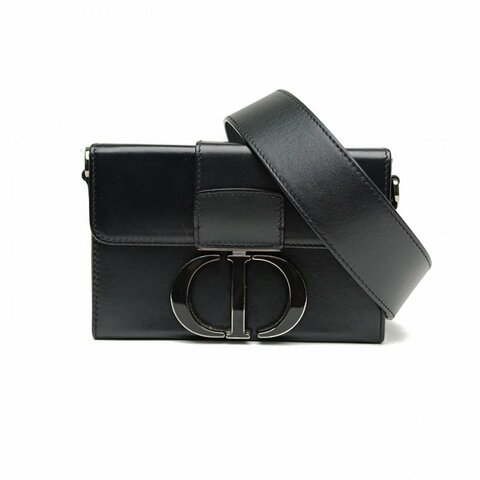DIOR 30Montaigne蒙田Box黑色牛皮黑扣肩背包