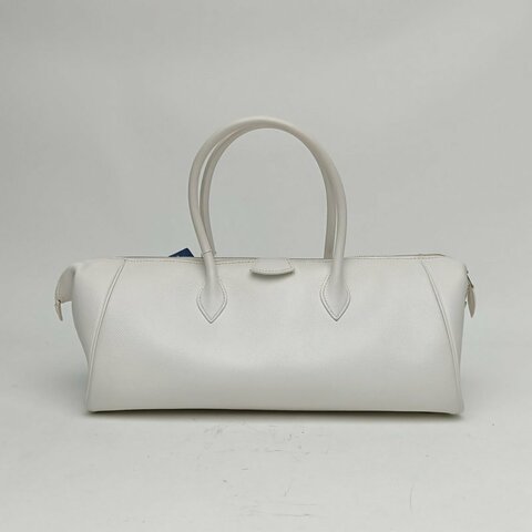 HERMES 白色Epsom皮框K銀扣Bombay35肩背包