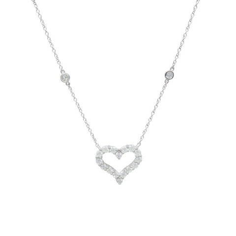TIFFANY＆CO PT950鉑金Diamond Hearts鑽石項鍊