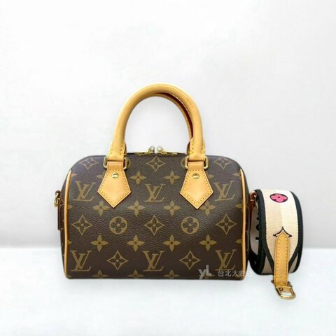 A13382-LV Speedy Bandouliere 20 老花黑色背帶波士頓包 M46222