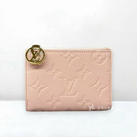 A13389-LV Lisa 彩紙粉壓紋牛皮對開4卡錢包M28972
