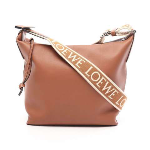 LOEWE Cuby 小號斜背包 B906Q63X01 皮革 棕色 二手 男士