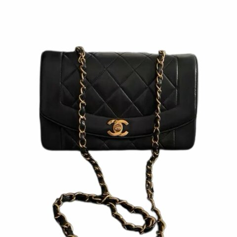 Chanel香奈兒菱格紋雙C扣鏈條包