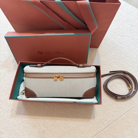 Loro Piana L19飯盒包 金棕拼帆布 包 老錢風
