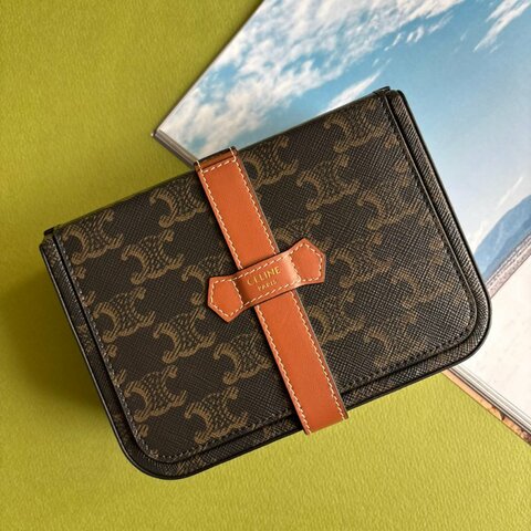 ::CELINE:: 經典標誌印花牛皮革 大型 珠寶盒 4M0382DIU 凱旋花紋珠寶盒 飾品收納