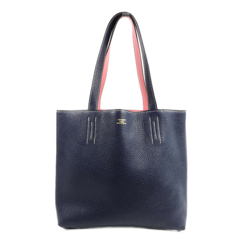HERMES Clemence皮革Double Sens 28肩背袋/手挽袋Blue Nyui/Azalee