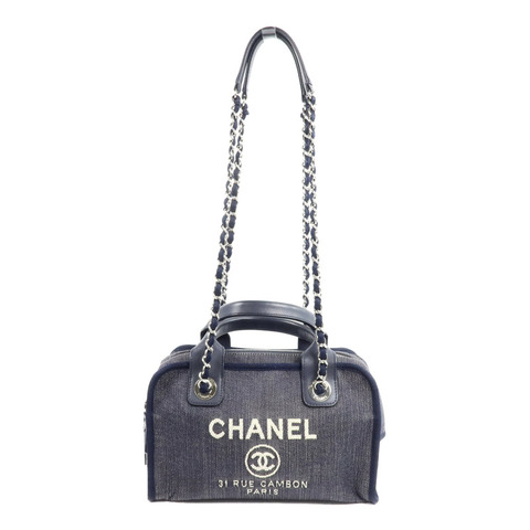 CHANEL 牛仔布Deauville Chain Tote手挽肩背兩用袋