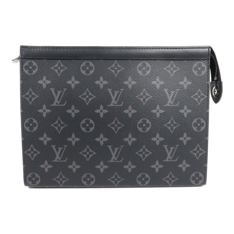 LOUIS VUITTON Monogram Eclipse Pochette Voyage MM銀扣手拿包