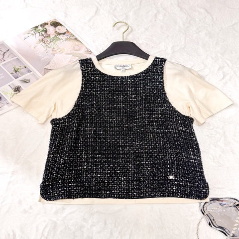 CHANEL Tweed馬甲短袖