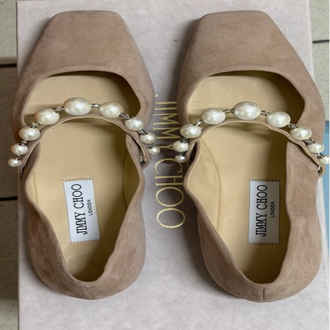 Jimmy choo 麂皮平底鞋