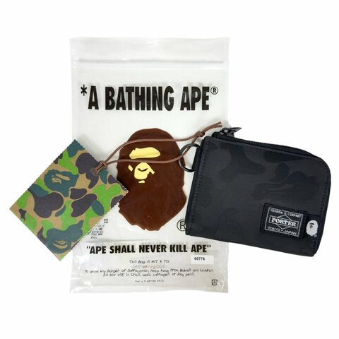 PORTER 聯乘 A BATHING APE 拉鏈卡包