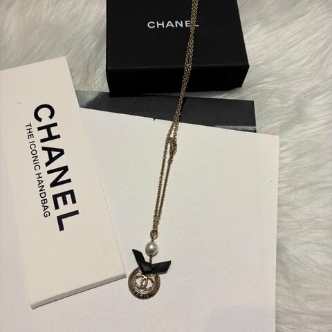 CHANEL  仿舊霧金簍空雙C項鍊