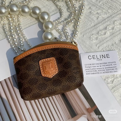 Celine • 經典老花凱旋門零錢包