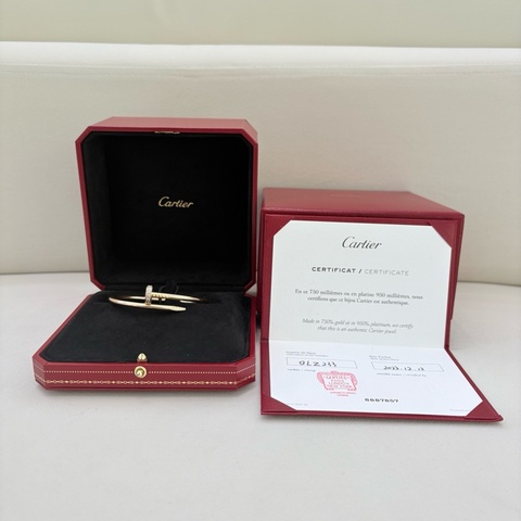【震撼撿漏價👍🏻全網最便宜💫】Cartier/卡地亞 鑽石玫瑰金釘子手鐲 16號