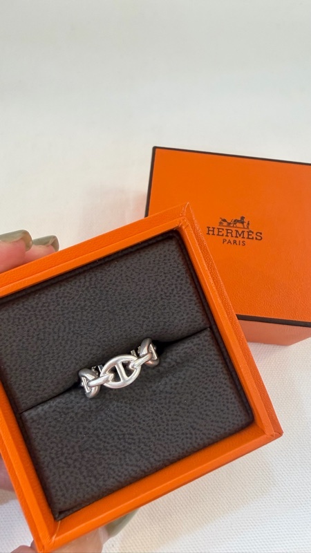 美兔精品 Hermes 925銀豬鼻子戒子 49號
