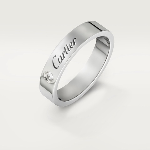 【震撼撿漏價👍🏻全網最便宜💫】Cartier/卡地亞  白金戒指有鑽款 圈號47