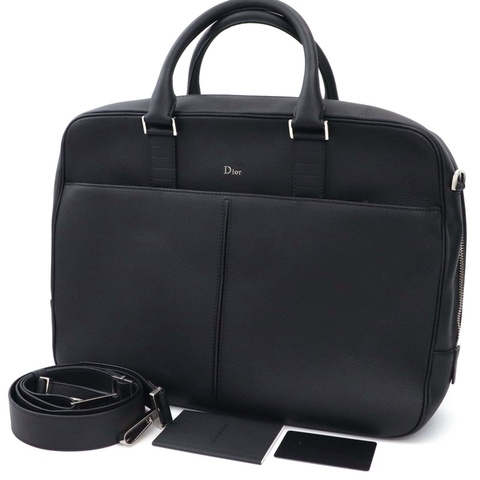 Dior 迪奧 Homme系列純色牛皮公文包  尺寸40*29*9 附件 肩帶 卡